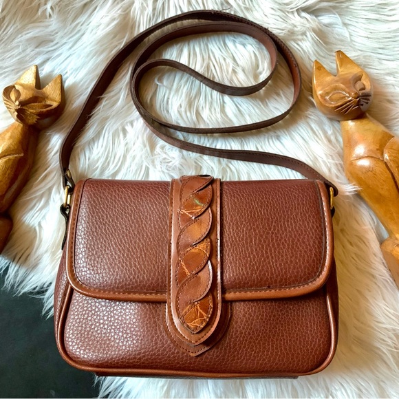 Vintage Handbags - v i n t a g e :: Pebbled Leather Braided Shoulder Crossbody Purse